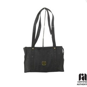 MCM Black Bag with Gold Details